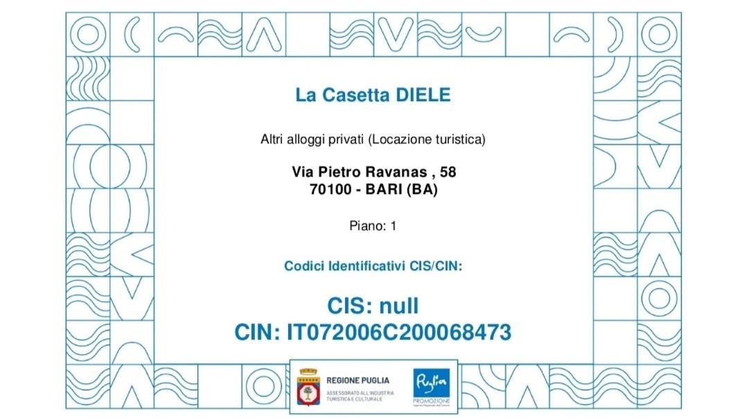 La Casetta Diele Бари Экстерьер фото
